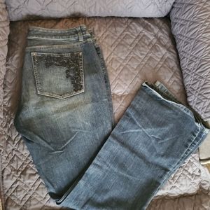 White House Black Market embroidered jeans size 12